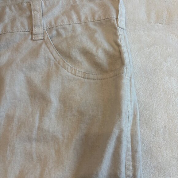 Urban Behavior Beige Linen-Cotton Cargo Pants Size M Relaxed Fit With Pockets - Picture 8 of 16